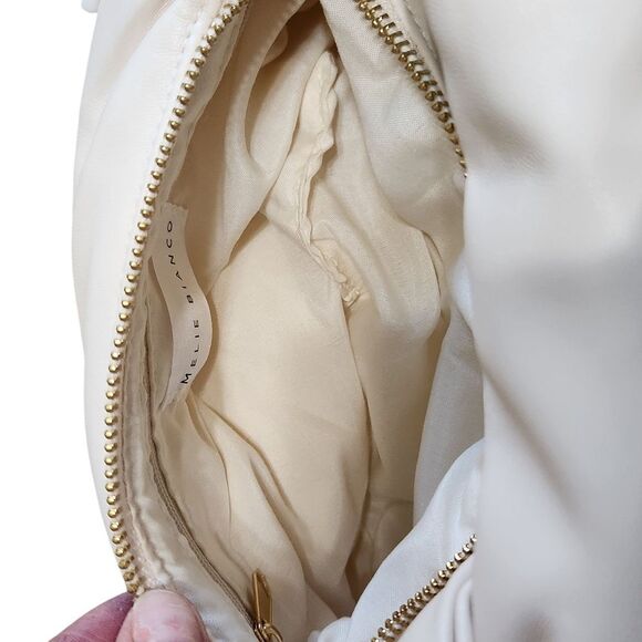 Melie Bianco Alexandra Top Handle Bag in Cream Vegan Leather Handbag Purse New - Picture 9 of 9